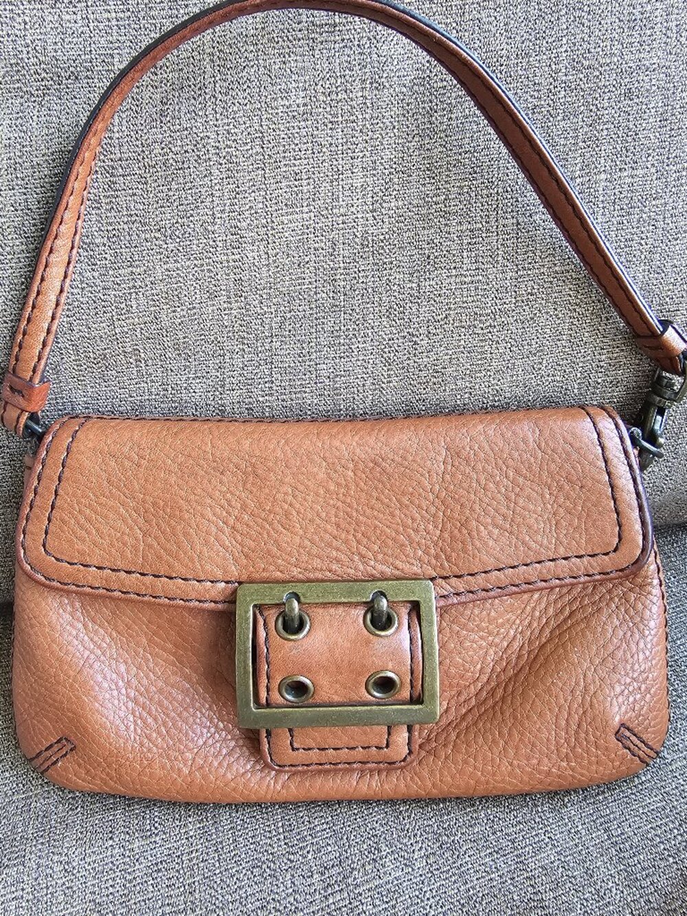 Vintage 2006 Banana Republic Brown Leather Wristlet Clutch